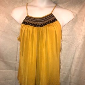 Gold camisole with beaded neckline